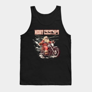Santa Celebrate Christmas With Motorcycle Tank Top